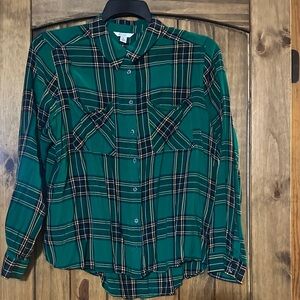 Cato Green Plaid Blouse